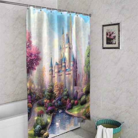 картинка 3D штора для ванны «Замок для детской» | интернет-магазин фотообоев ARTDECO