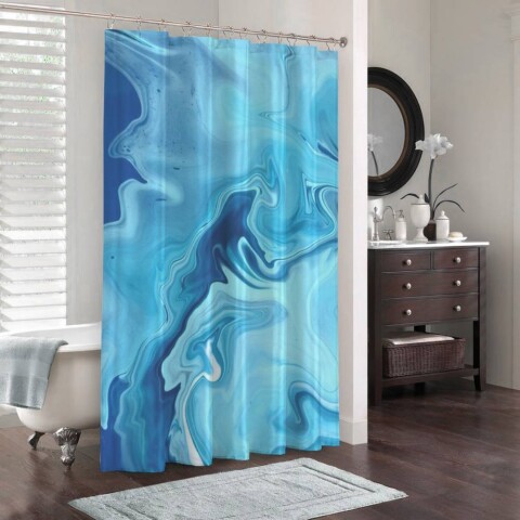 картинка 3D штора для ванны «Морская фантазия» | интернет-магазин фотообоев ARTDECO