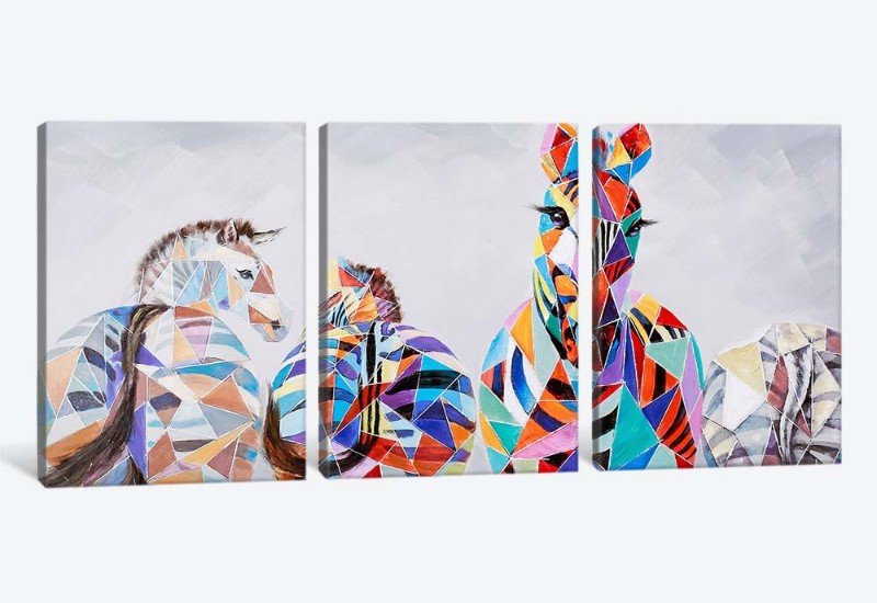 картинка 5D картина «Витражные зебры» | интернет-магазин фотообоев ARTDECO