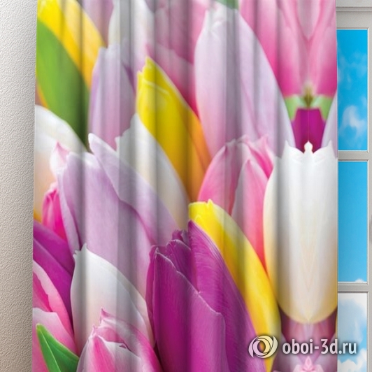 картинка Фотошторы «Разнообразие тюльпанов» | интернет-магазин фотообоев ARTDECO