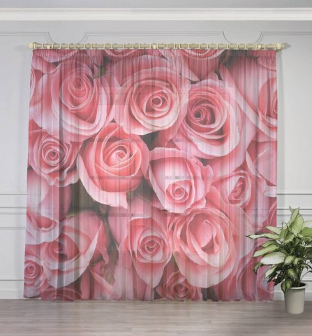 картинка 3D тюль "Обилие роз" | интернет-магазин фотообоев ARTDECO