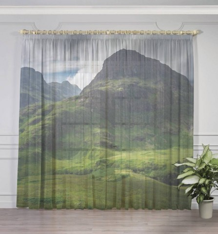 картинка 3D тюль "Зеленая гора" | интернет-магазин фотообоев ARTDECO