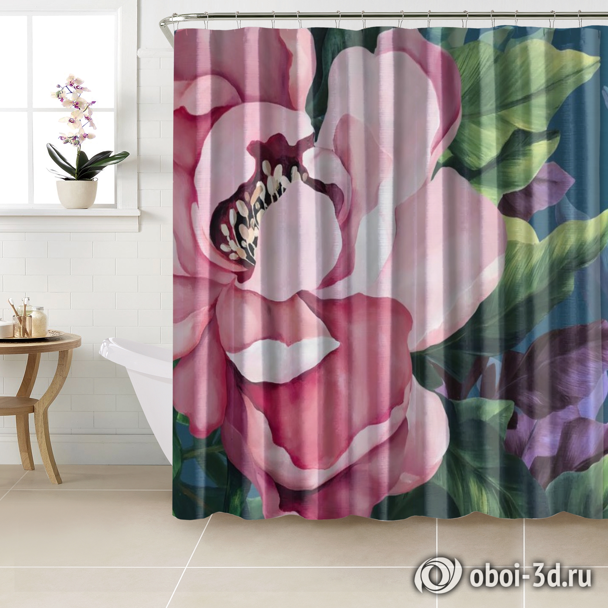 картинка Шторы для ванной «Величественный цветок» | интернет-магазин фотообоев ARTDECO