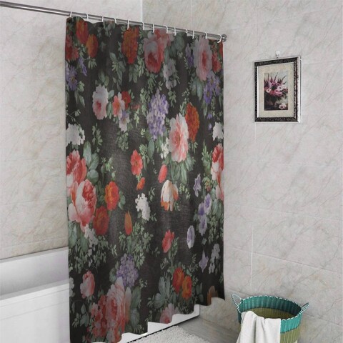 картинка 3D штора в ванную комнату «Старинная шаль» | интернет-магазин фотообоев ARTDECO
