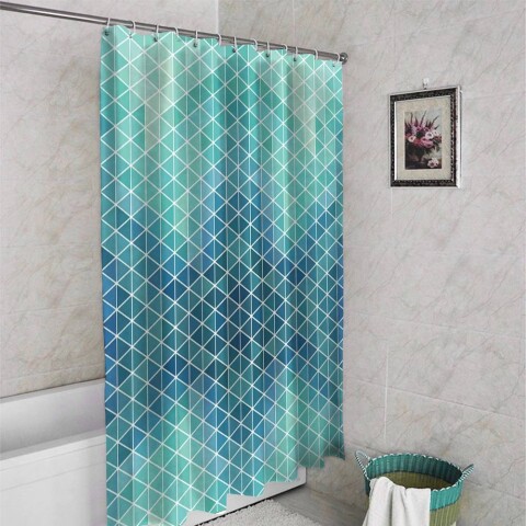картинка 3D штора в ванную комнату «Изумрудный переход» | интернет-магазин фотообоев ARTDECO