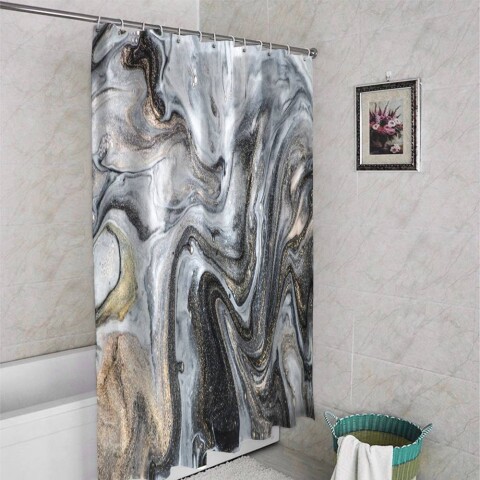 картинка 3D занавеска в ванную комнату «Драгоценный срез» | интернет-магазин фотообоев ARTDECO