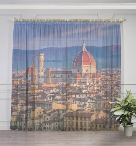 картинка 3D Тюль на окна "Итальянский собор" | интернет-магазин фотообоев ARTDECO