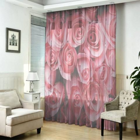 картинка 3D тюль "Обилие роз" | интернет-магазин фотообоев ARTDECO