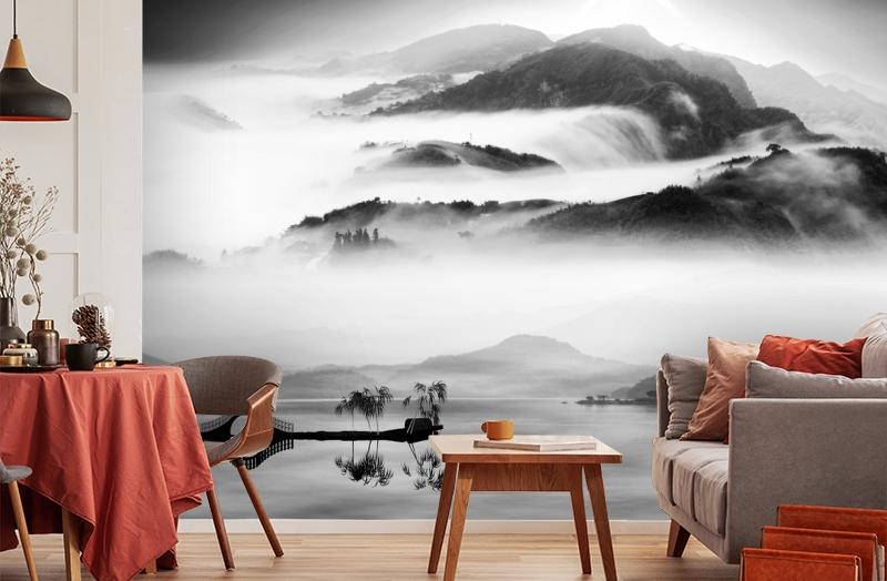 картинка 3D Фотообои «Японские мотивы: Туман над озером» | интернет-магазин фотообоев ARTDECO