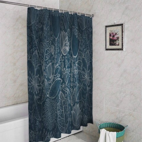 картинка 3D шторка для ванны «Вечерние цветы» | интернет-магазин фотообоев ARTDECO