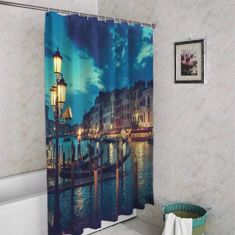 картинка 3D шторка для ванны «Вечерняя Венеция» | интернет-магазин фотообоев ARTDECO