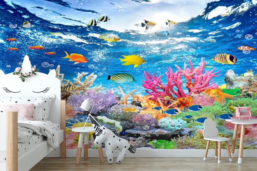 картинка 3D Фотообои «Яркие краски кораллового рифа» | интернет-магазин фотообоев ARTDECO