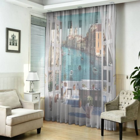 картинка 3D фототюль "Окно-балкон в Венеции" | интернет-магазин фотообоев ARTDECO