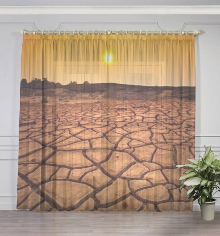 картинка 3D тюль "Засушливая пустыня" | интернет-магазин фотообоев ARTDECO