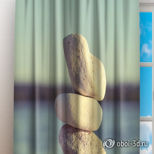 картинка Фотошторы «Камни на берегу» | интернет-магазин фотообоев ARTDECO