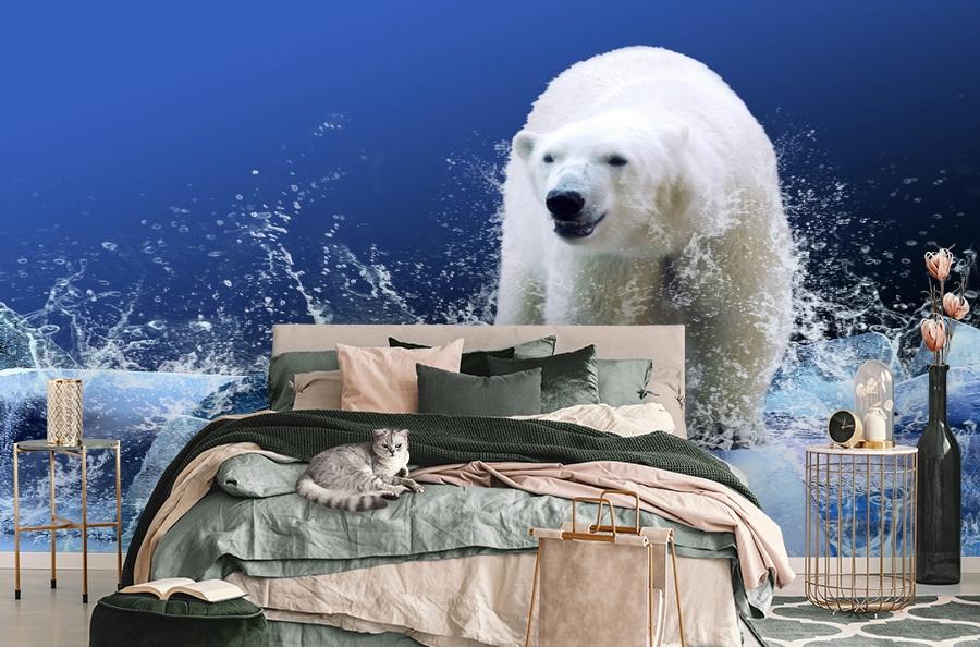 картинка 3D Фотообои «Белый медведь на льдине» | интернет-магазин фотообоев ARTDECO
