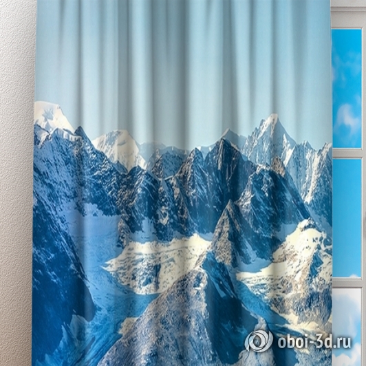 картинка Фотошторы «Горы с заснеженными вершинами» | интернет-магазин фотообоев ARTDECO