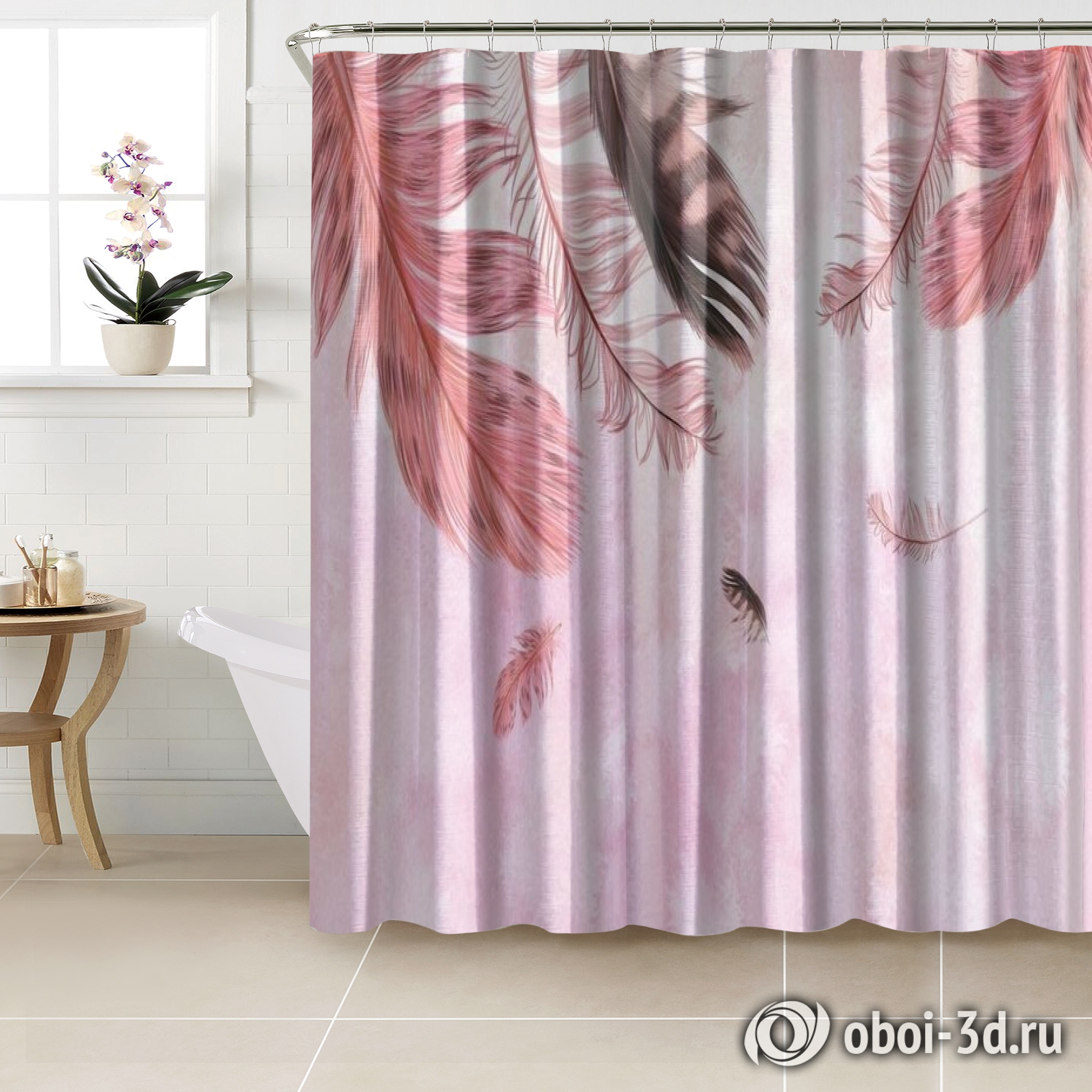 картинка Шторы для ванной «Занавес из перьев» | интернет-магазин фотообоев ARTDECO