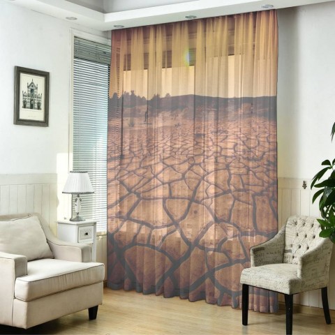 картинка 3D тюль "Засушливая пустыня" | интернет-магазин фотообоев ARTDECO