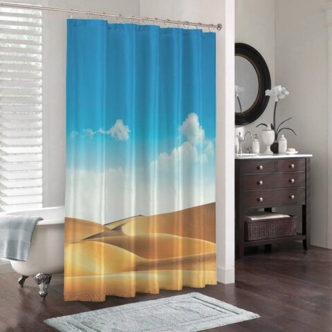 картинка 3D штора для ванны «Пейзаж в пустыне» | интернет-магазин фотообоев ARTDECO