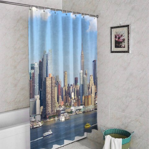 картинка Штора для ванной «Пристань Нью-Йорка» | интернет-магазин фотообоев ARTDECO