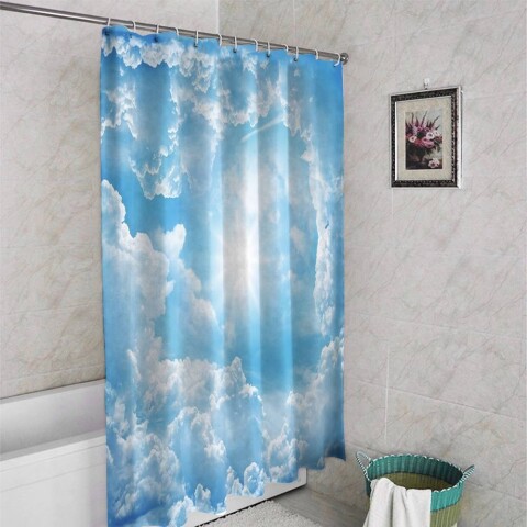 картинка Занавеска для ванной «Солнце в небе» | интернет-магазин фотообоев ARTDECO