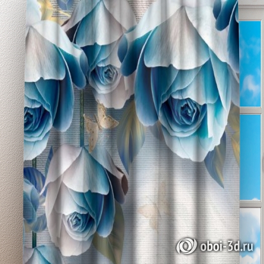 картинка Фотошторы «Арка из голубых роз» | интернет-магазин фотообоев ARTDECO