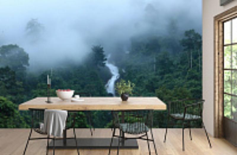 картинка 3D Фотообои «Водопад в туманном лесу» | интернет-магазин фотообоев ARTDECO