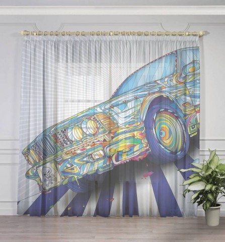 картинка Тюль для штор "Красочный бумер" | интернет-магазин фотообоев ARTDECO