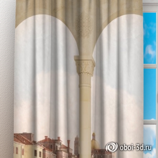 картинка Фотошторы «Балкон в Венеции» | интернет-магазин фотообоев ARTDECO