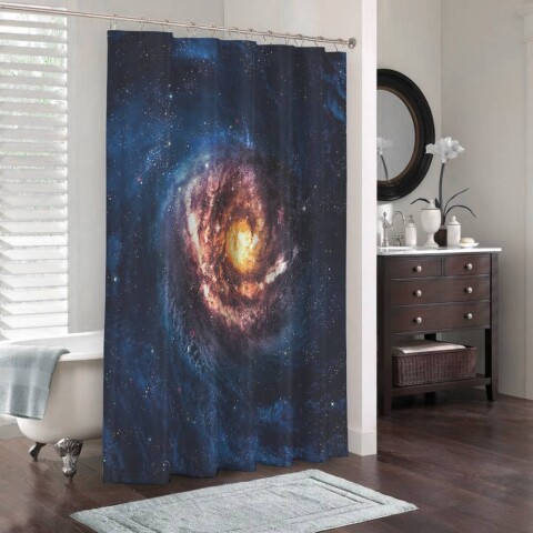 картинка 3D занавеска в ванную комнату «Галактика» | интернет-магазин фотообоев ARTDECO
