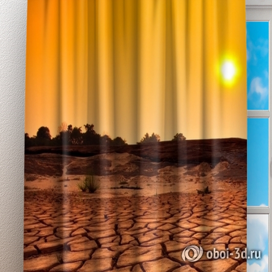 картинка Фотошторы «Засушливая пустыня» | интернет-магазин фотообоев ARTDECO