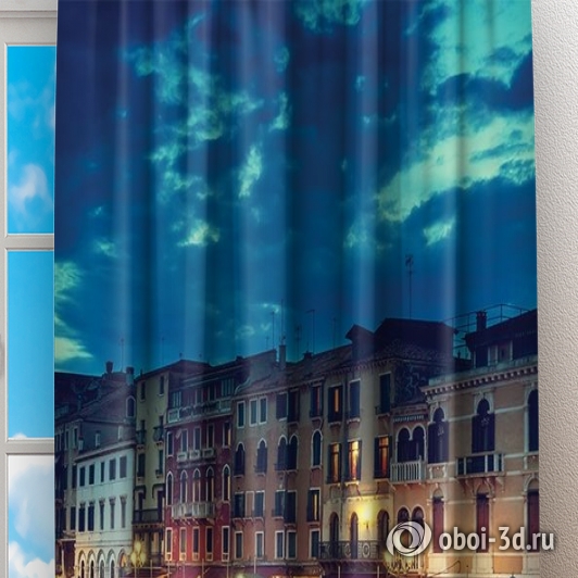 картинка Фотошторы «Вечерняя Венеция» | интернет-магазин фотообоев ARTDECO