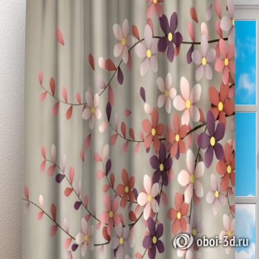 картинка Фотошторы «Персиковое дерево» | интернет-магазин фотообоев ARTDECO