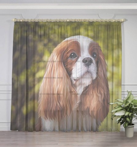 картинка Тюль для штор "Длинноухая собачка" | интернет-магазин фотообоев ARTDECO