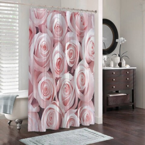картинка 3D штора для ванны «Благоухающий букет нежных роз» | интернет-магазин фотообоев ARTDECO