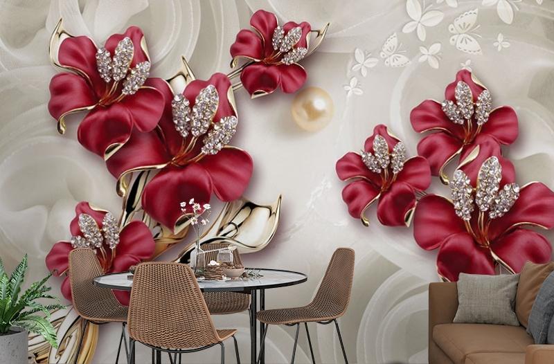картинка 3D Фотообои «Драгоценные лилии» | интернет-магазин фотообоев ARTDECO