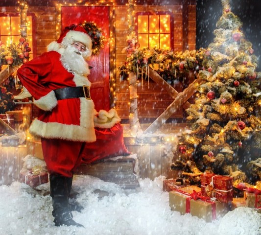 картинка 3D Фототюль «Домик Санта Клауса» | интернет-магазин фотообоев ARTDECO