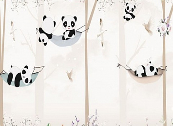 3D Плед «Забавные панды»