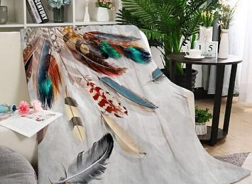 3D Плед «Веер из ярких перьев»