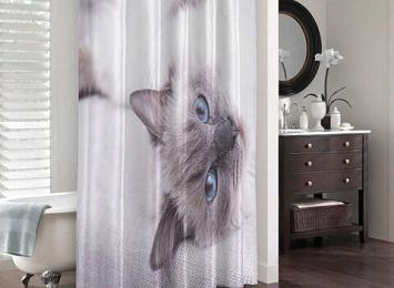 Штора для ванной «Голубоглазая кошка»