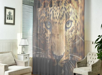 3D фототюль "Леопард портрет"