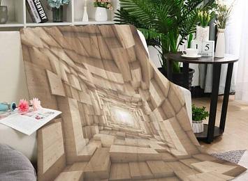 Трикотажный плед «Тоннель из древесных кубов»