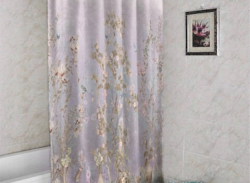 3D штора в ванную комнату «Изысканный сад»