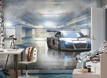 3D Фотообои  «Автомобиль на подземной парковке»
