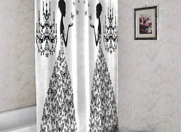 3D фотоштора для ванной «Принцесса Батерфляй»
