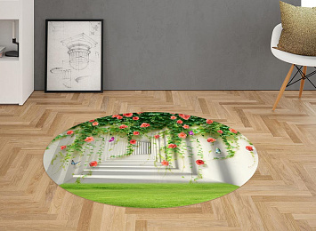 3D Ковер «Тоннель с лианами роз»
