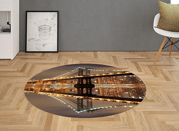3D Ковер «Бруклинский мост отражение в реке Гудзон»