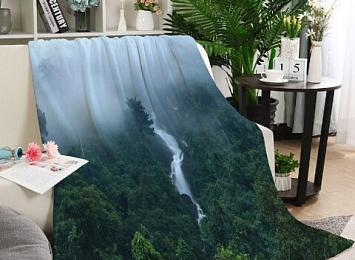 3D Плед «Водопад в туманном лесу»