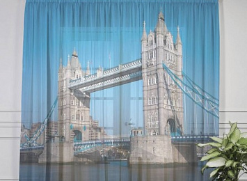 Оконный 3D тюль "Тауэрский мост"